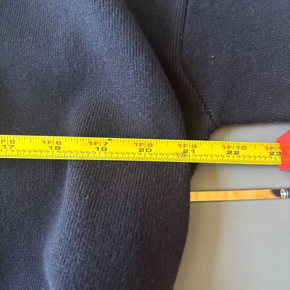 HUGO BOSS Coat Womens Medium Black Ribbed Long Sleeve Tie Waisted Open Front - Picture 7 of 10